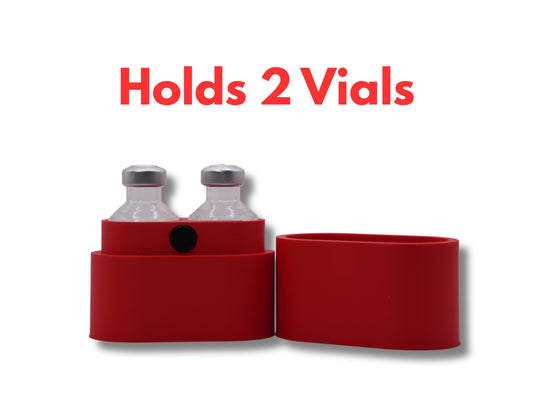 Double Insulin Vial Holder with Strong Magnetic Lid | Compact Diabetes Supply Organizer | Travel Case for Insulin Storage