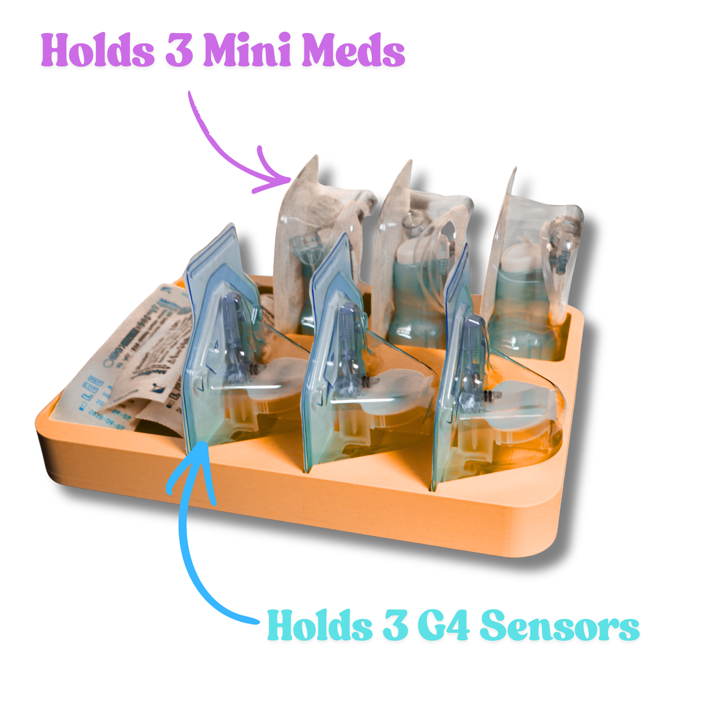 Medtronic Guardian Sensor Organizer Tray | MiniMed Mio Advance Holder | Diabetes Supply Storage | CGM & Infusion Set Organizer