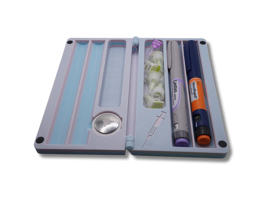 Insulin Pen Case with Magnetic Lid & AirTag Slot  Hard Shell Diabetes Organizer  Travel Insulin Pen Holder  Protective Storage