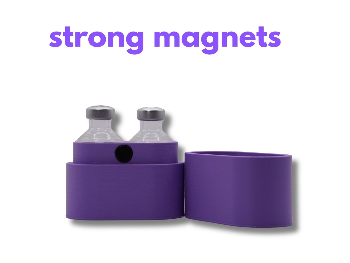 Double Insulin Vial Holder with Strong Magnetic Lid | Compact Diabetes Supply Organizer | Travel Case for Insulin Storage