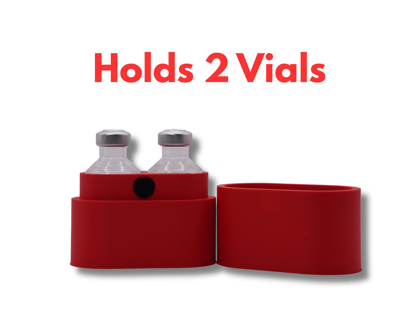 Double Insulin Vial Holder with Strong Magnetic Lid | Compact Diabetes Supply Organizer | Travel Case for Insulin Storage