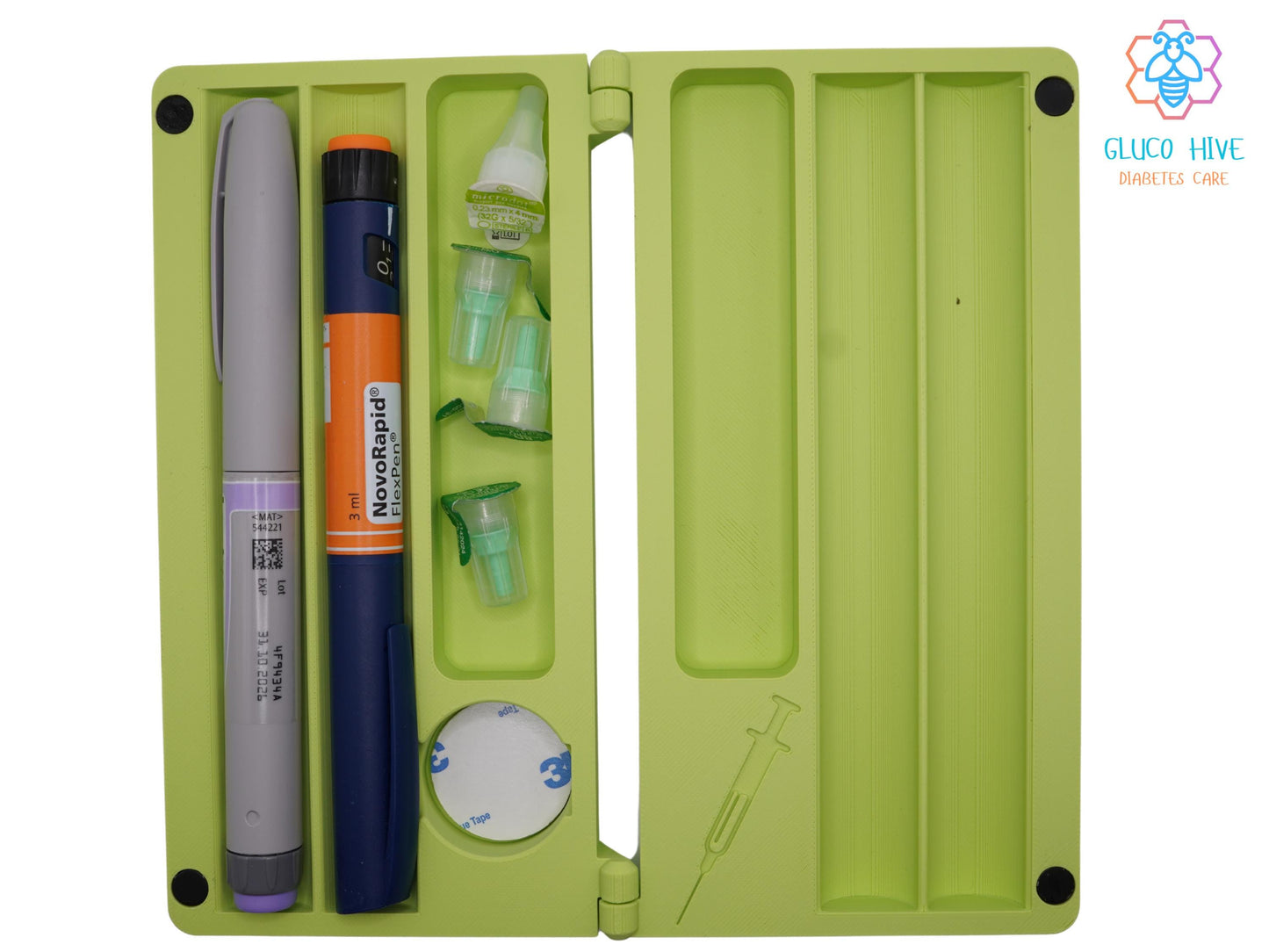 Insulin Pen Case with Magnetic Lid & AirTag Slot  Hard Shell Diabetes Organizer  Travel Insulin Pen Holder  Protective Storage